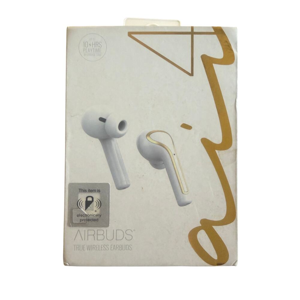 New AirBuds Air 4 True Wireless Earbuds White/Gold w/ Charging Case